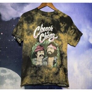 Cheech & Chong Graphic Tie Dye T-Shirt Size Small Stoner Comedy Retro Grunge
